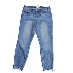A‎ Beautiful Soul Skinny Jeans Womens 16 Blue High Rise Frayed Stretch Denim